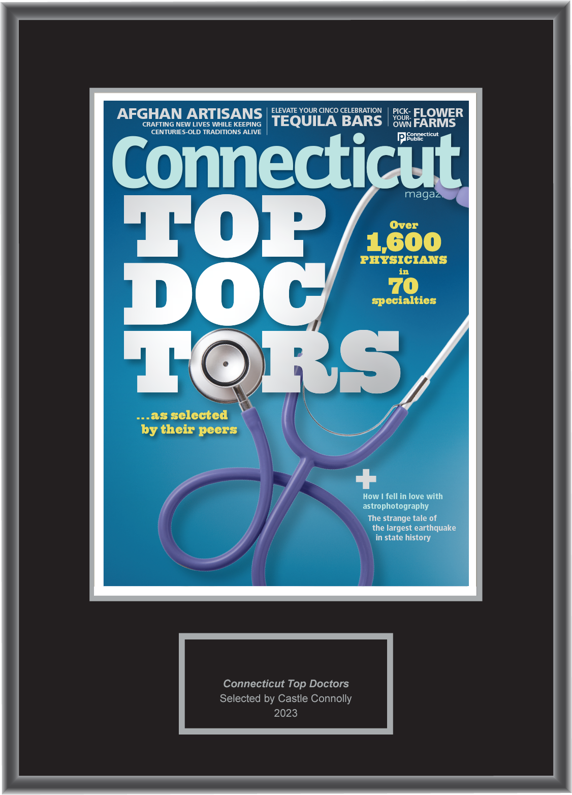 Connecticut Magazine Top Doctors 2023 Plaque Castle Connolly Top