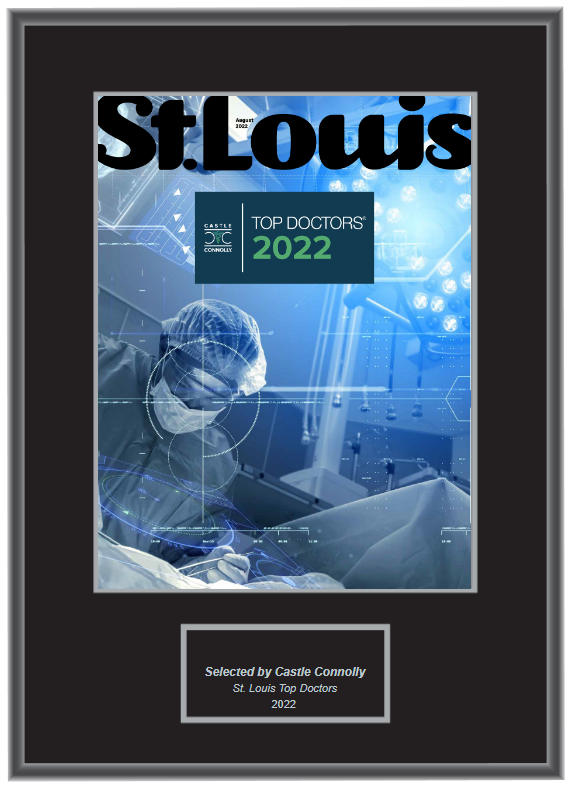 St. Louis Magazine Top Doctors 2022 Plaque Castle Connolly Top Doctors