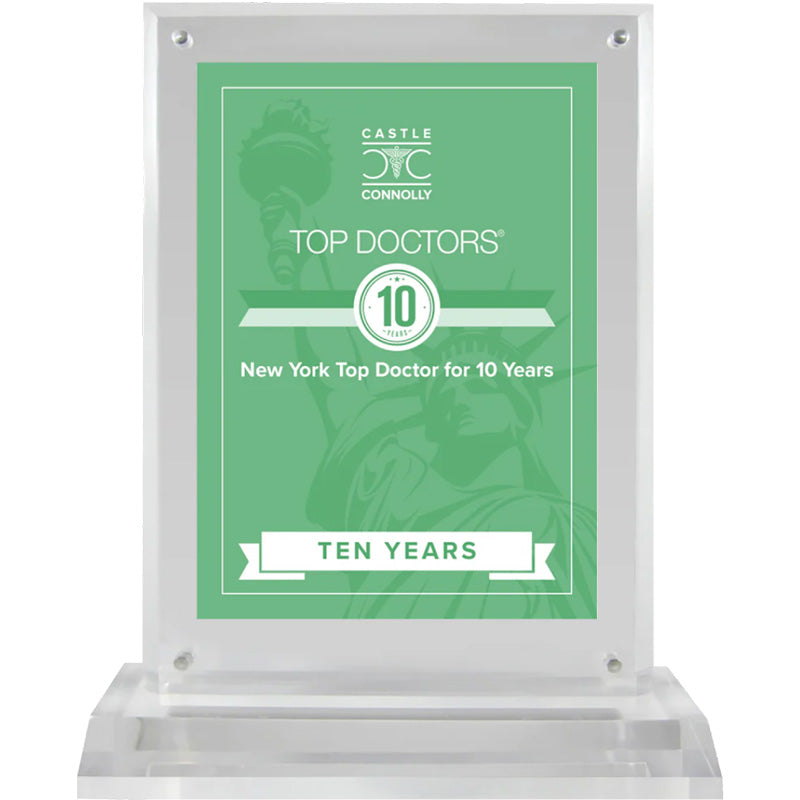 10 Year Anniversary - Top Doctors - New York - Plaque
