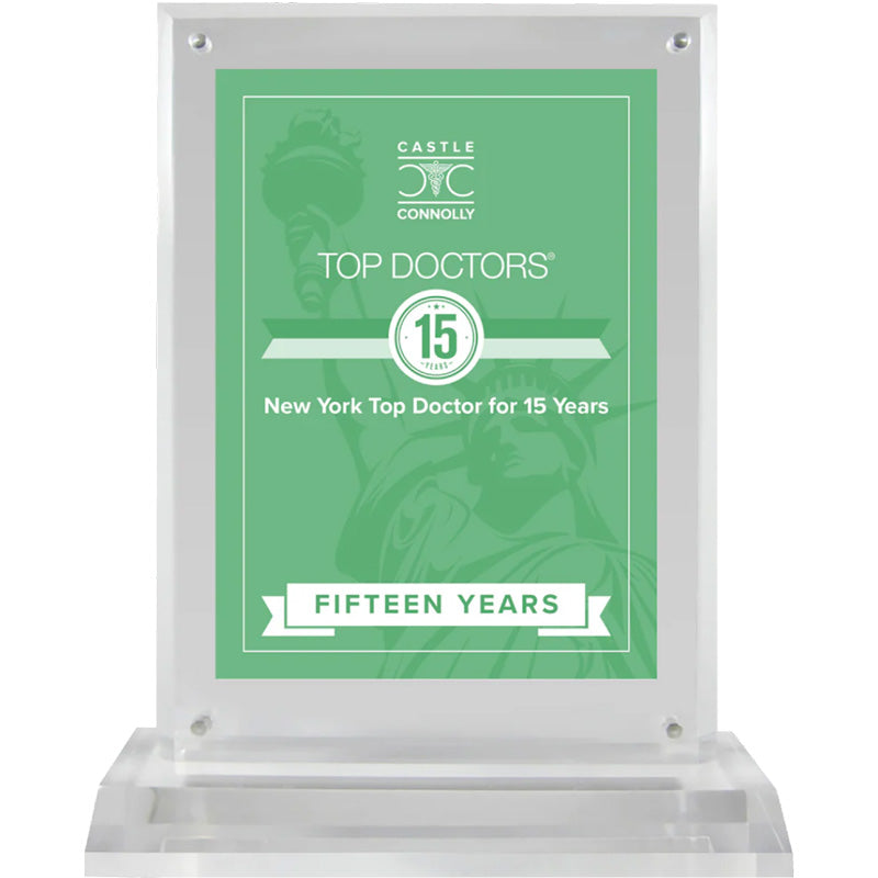 15 Year Anniversary - Top Doctors - New York - Plaque