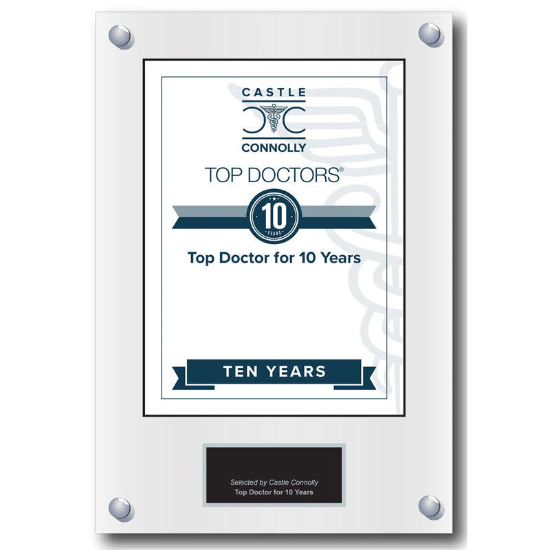10 Year Anniversary - Top Doctors - Plaque