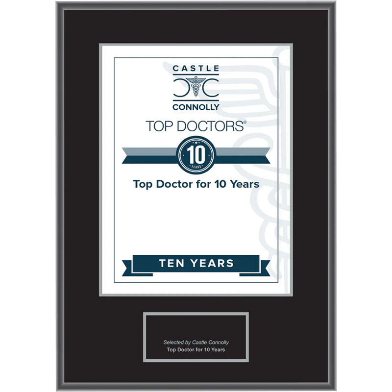 10 Year Anniversary - Top Doctors - Plaque