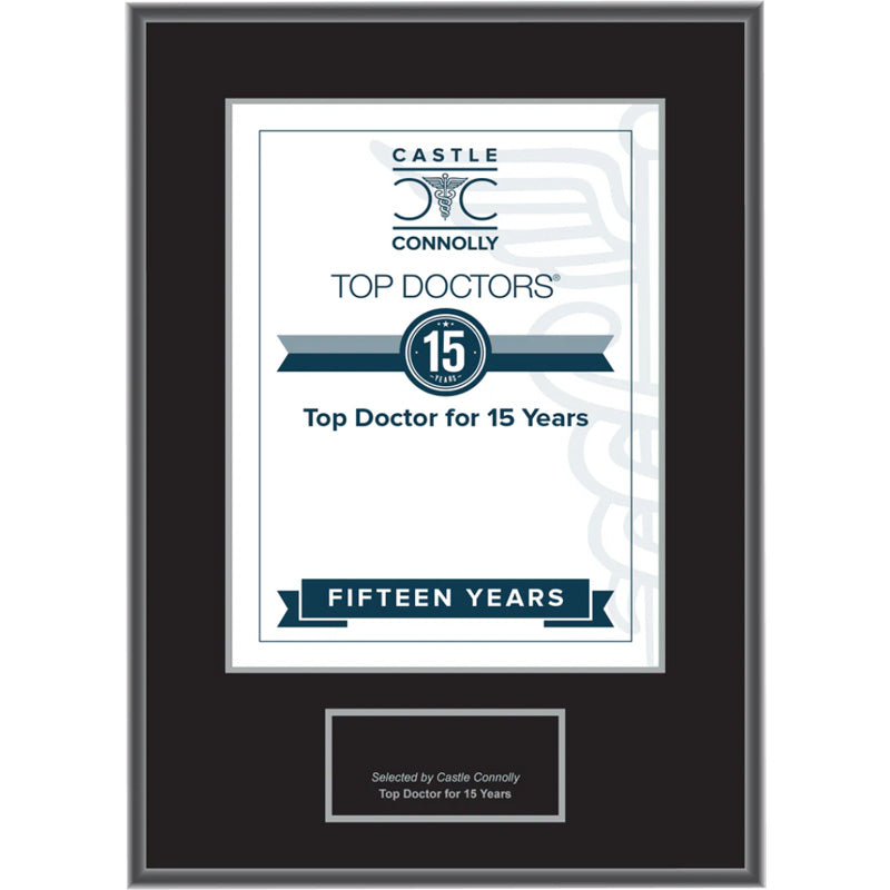 15 Year Anniversary - Top Doctors - Plaque