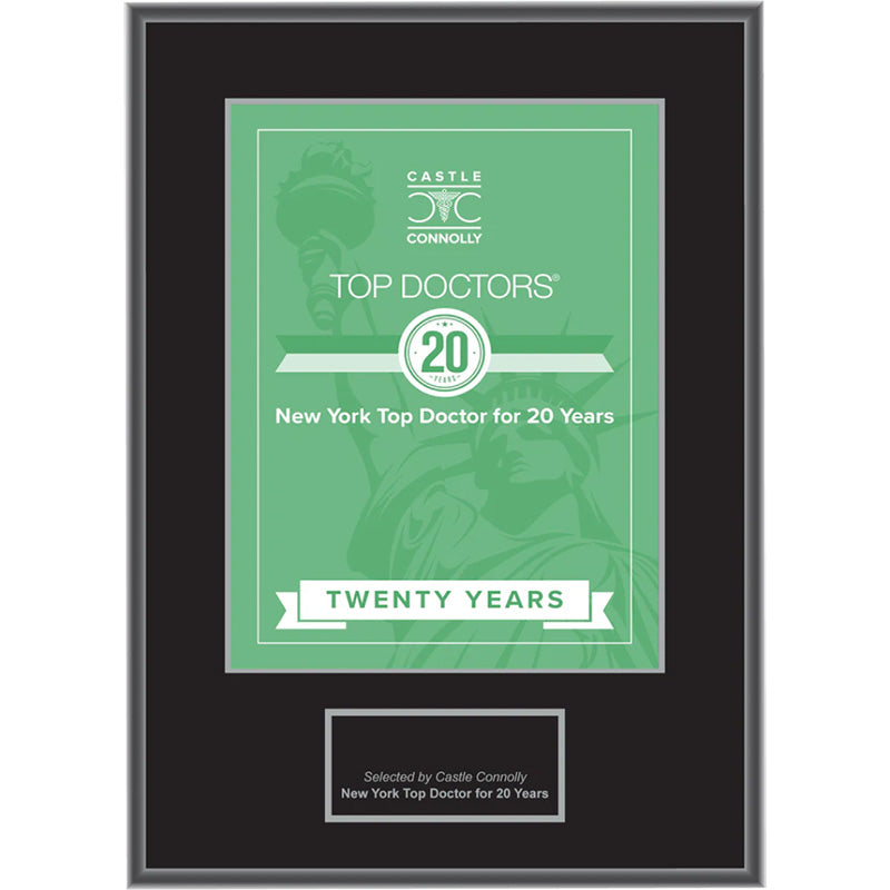 20 Year Anniversary - Top Doctors - New York - Plaque