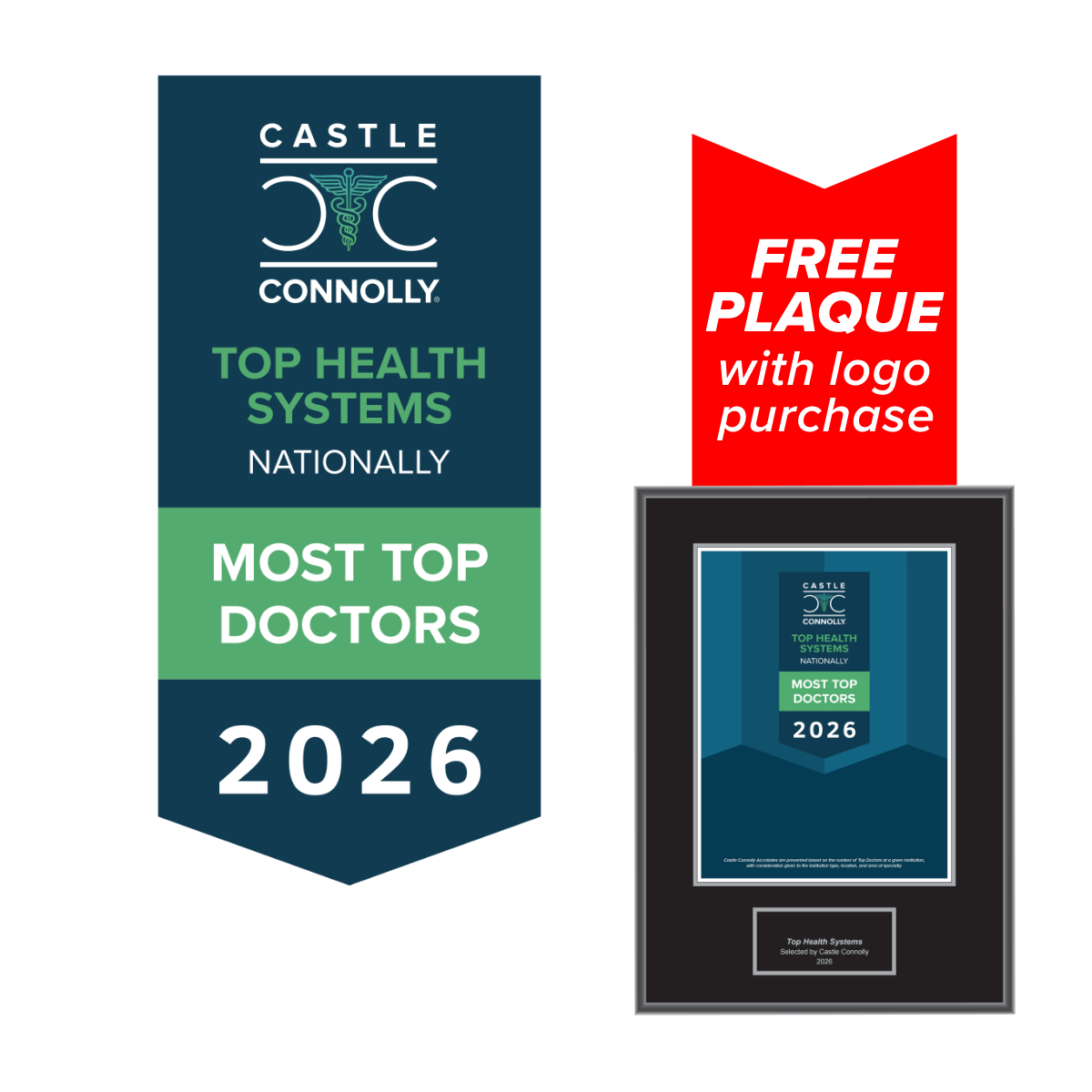 2026 Accolades - Top Health Systems - Logo With Free Plaque