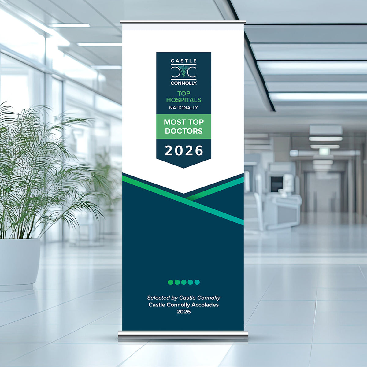 2026 Accolades - Top Hospitals - Large Stand Retractable Banner
