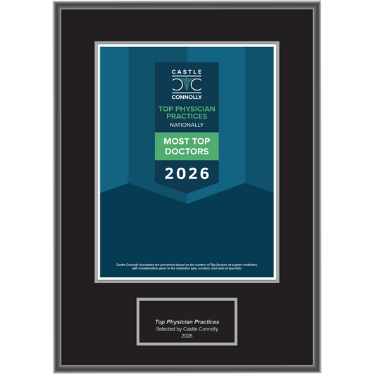 2026 Accolades - Top Physician Practices - Plaque