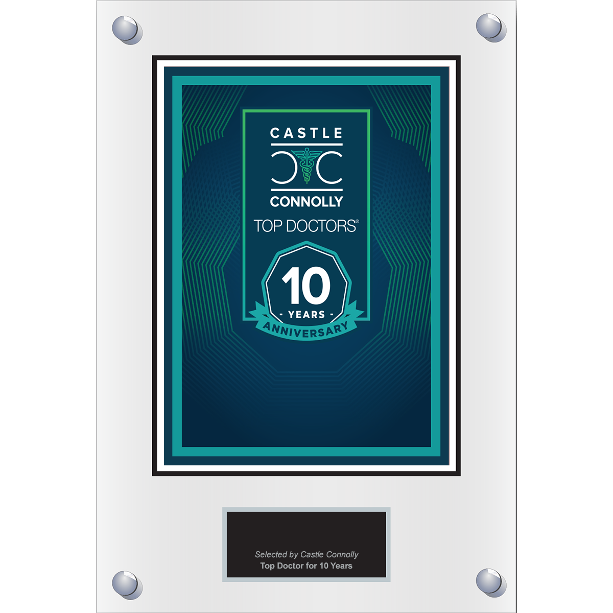 10 Year Anniversary - Top Doctors - Plaque