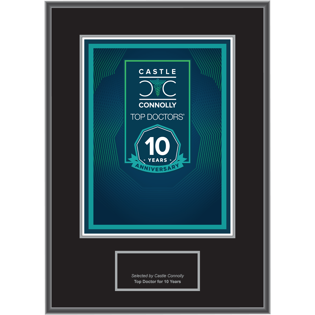 10 Year Anniversary - Top Doctors - Plaque