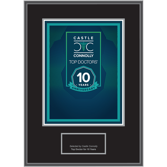 10 Year Anniversary - Top Doctors - Plaque