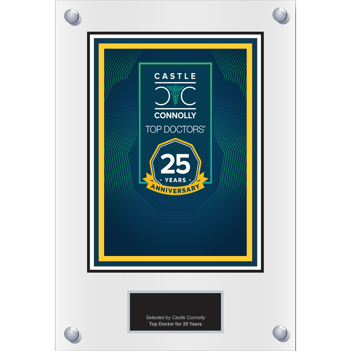 25 Year Anniversary - Top Doctors - Plaque