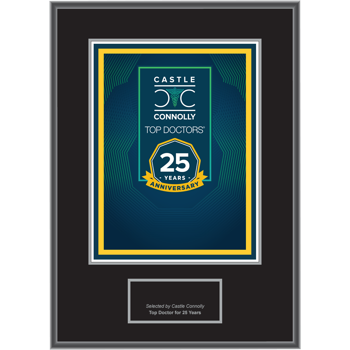 25 Year Anniversary - Top Doctors - Plaque