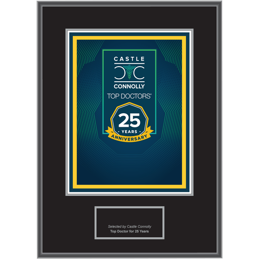 25 Year Anniversary - Top Doctors - Plaque