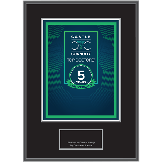 5 Year Anniversary - Top Doctors - Plaque