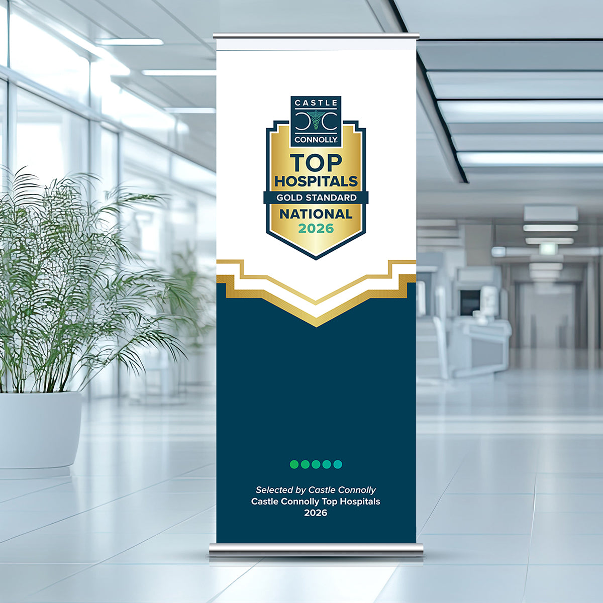 2026 Top Hospitals - Gold Standard - National - Large Stand Retractable Banner