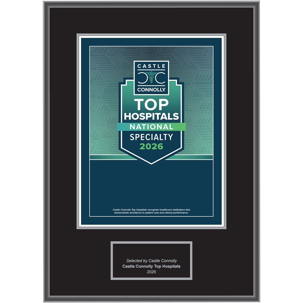 2026 Top Hospitals - Specialty - National, State, and Metro - Plaque