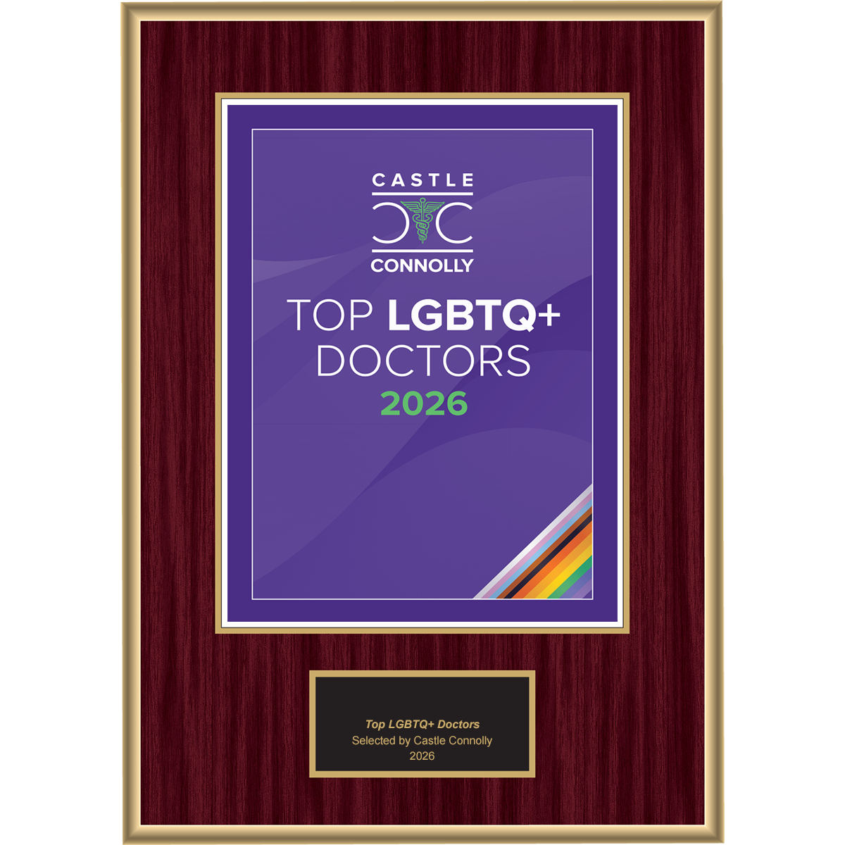 2026 Top LGBTQ+ Doctors - Plaque