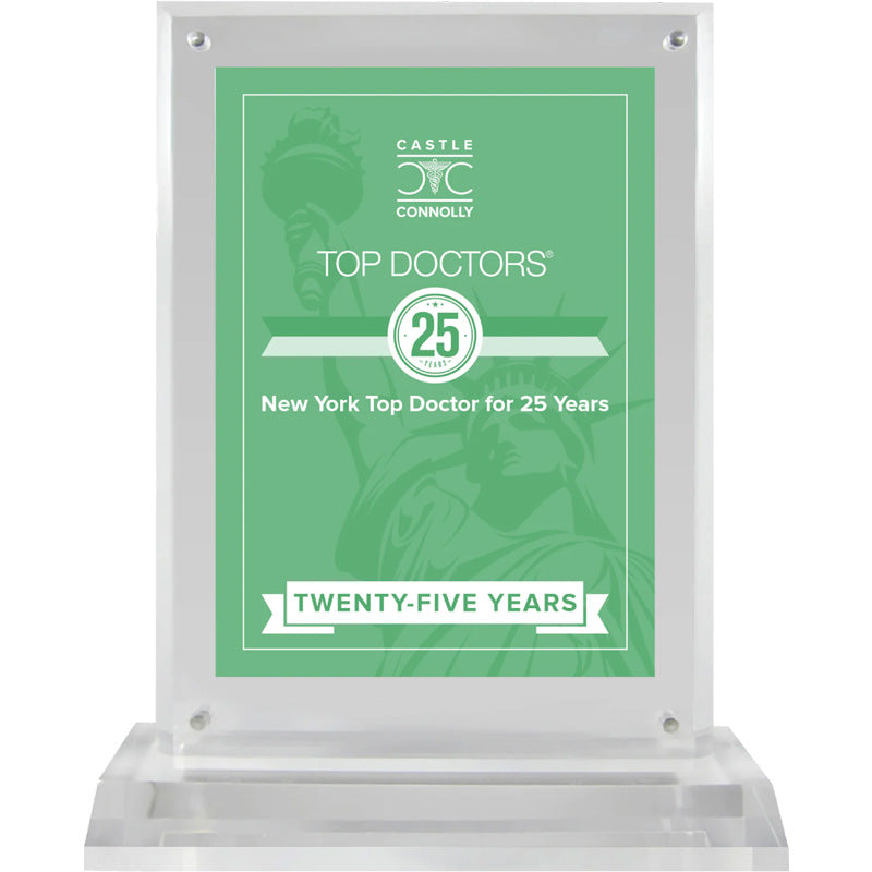 25 Year Anniversary - Top Doctors - New York - Plaque