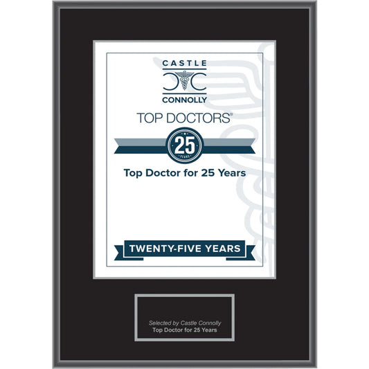 25 Year Anniversary - Top Doctors - Plaque