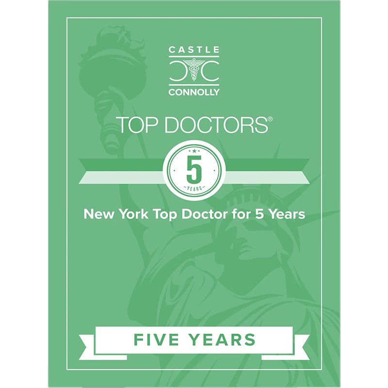 5 Year Anniversary - Top Doctors - New York - Plaque