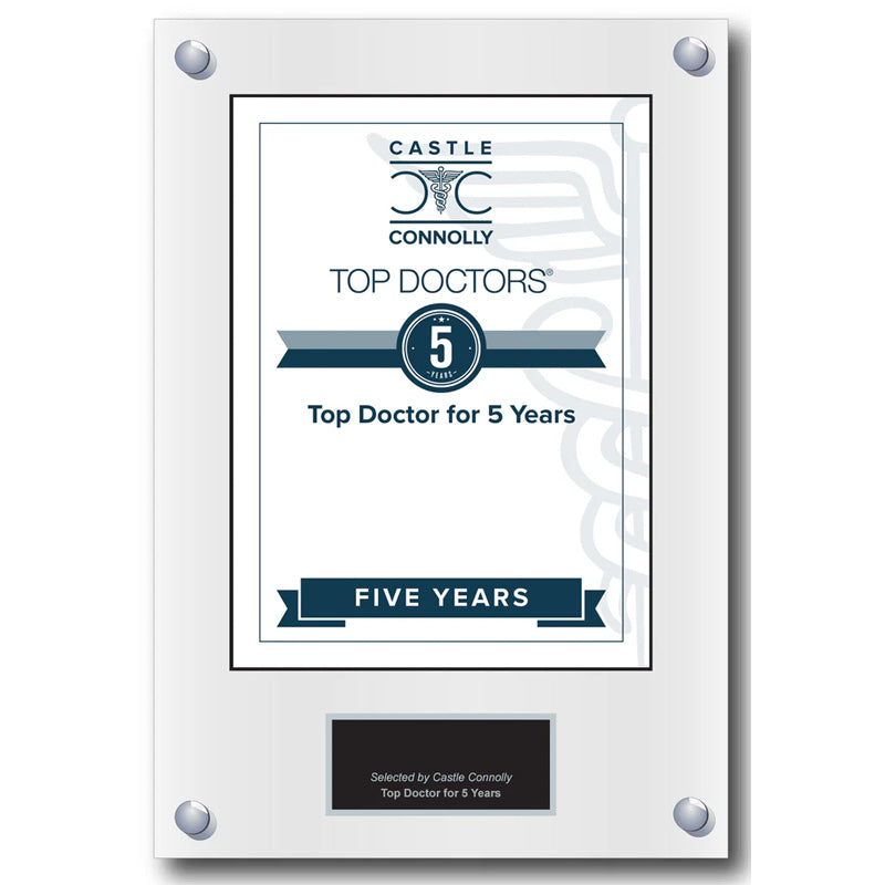 5 Year Anniversary - Top Doctors - Plaque