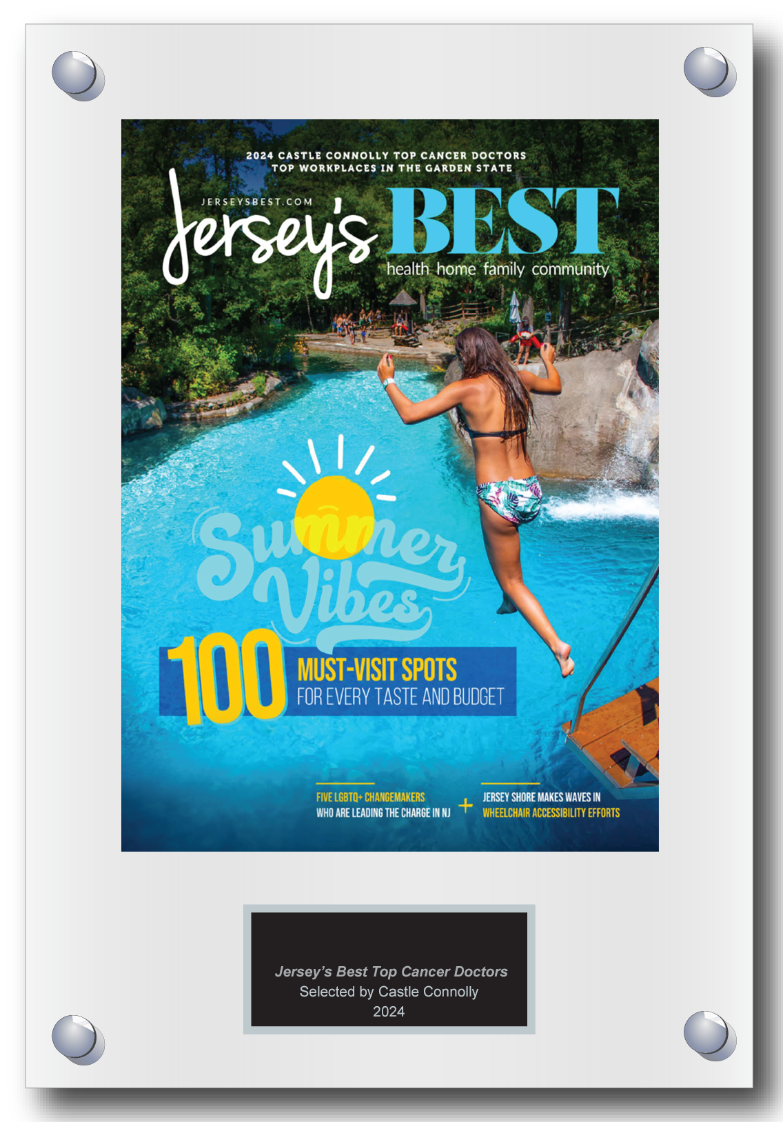 2024 Regional - Jersey's Best - Best Cancer Care - Plaque