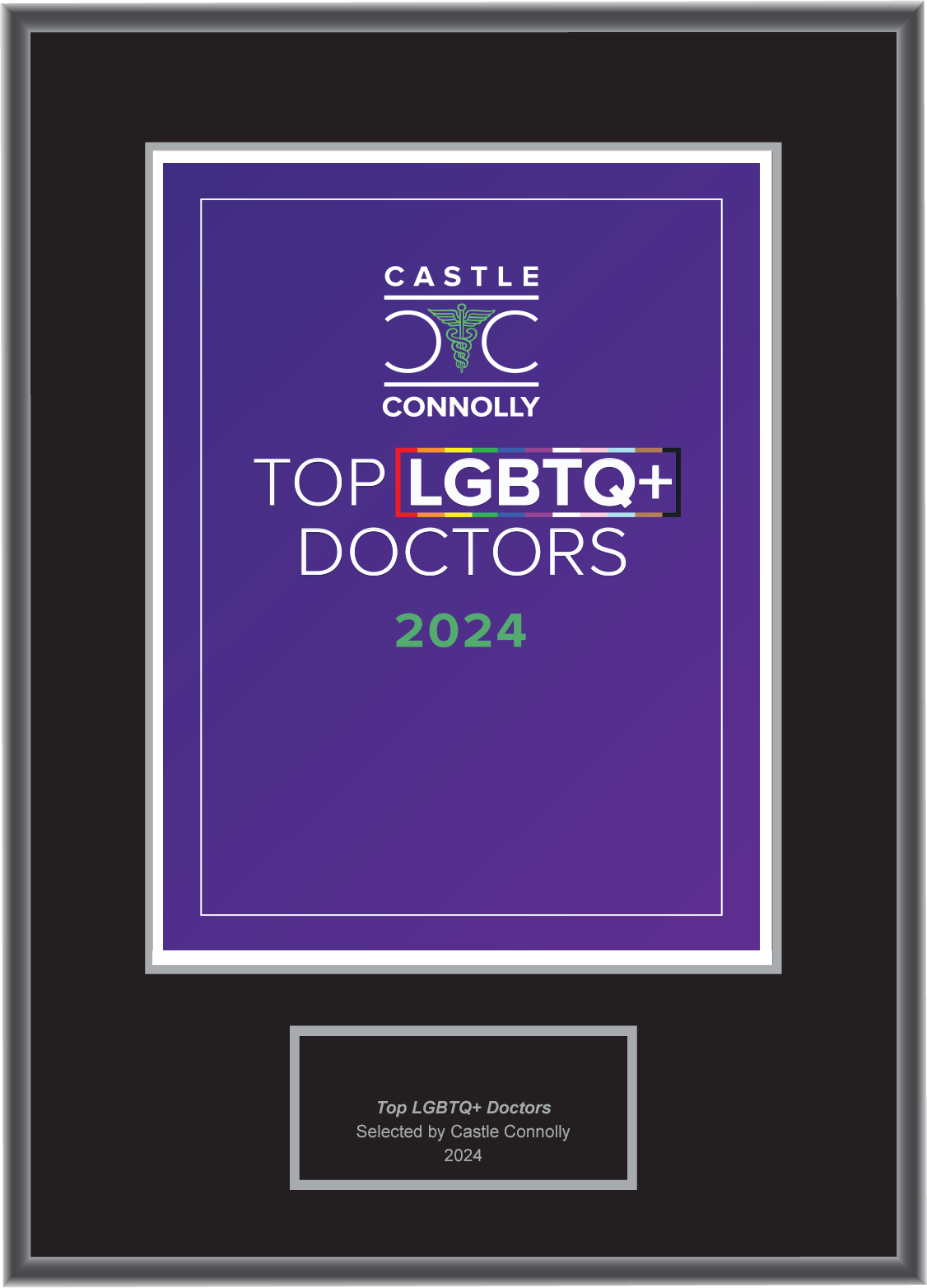 Top LGBTQ+ Doctors 2024 - Plaque