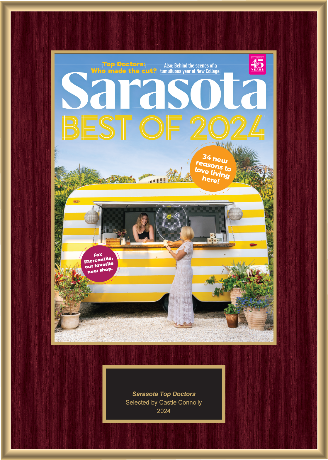 2024 Regional - Sarasota Magazine - Plaque