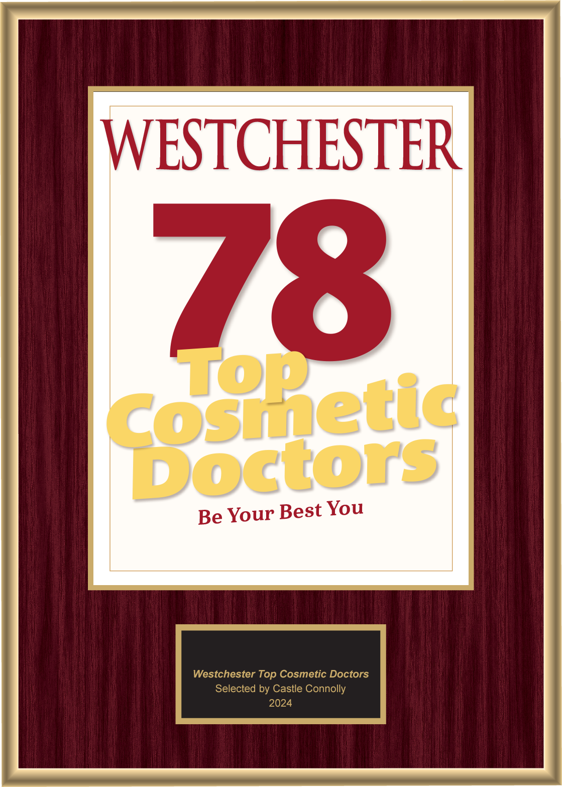 2024 Regional - Westchester Magazine - Top Cosmetic Doctors - Plaque