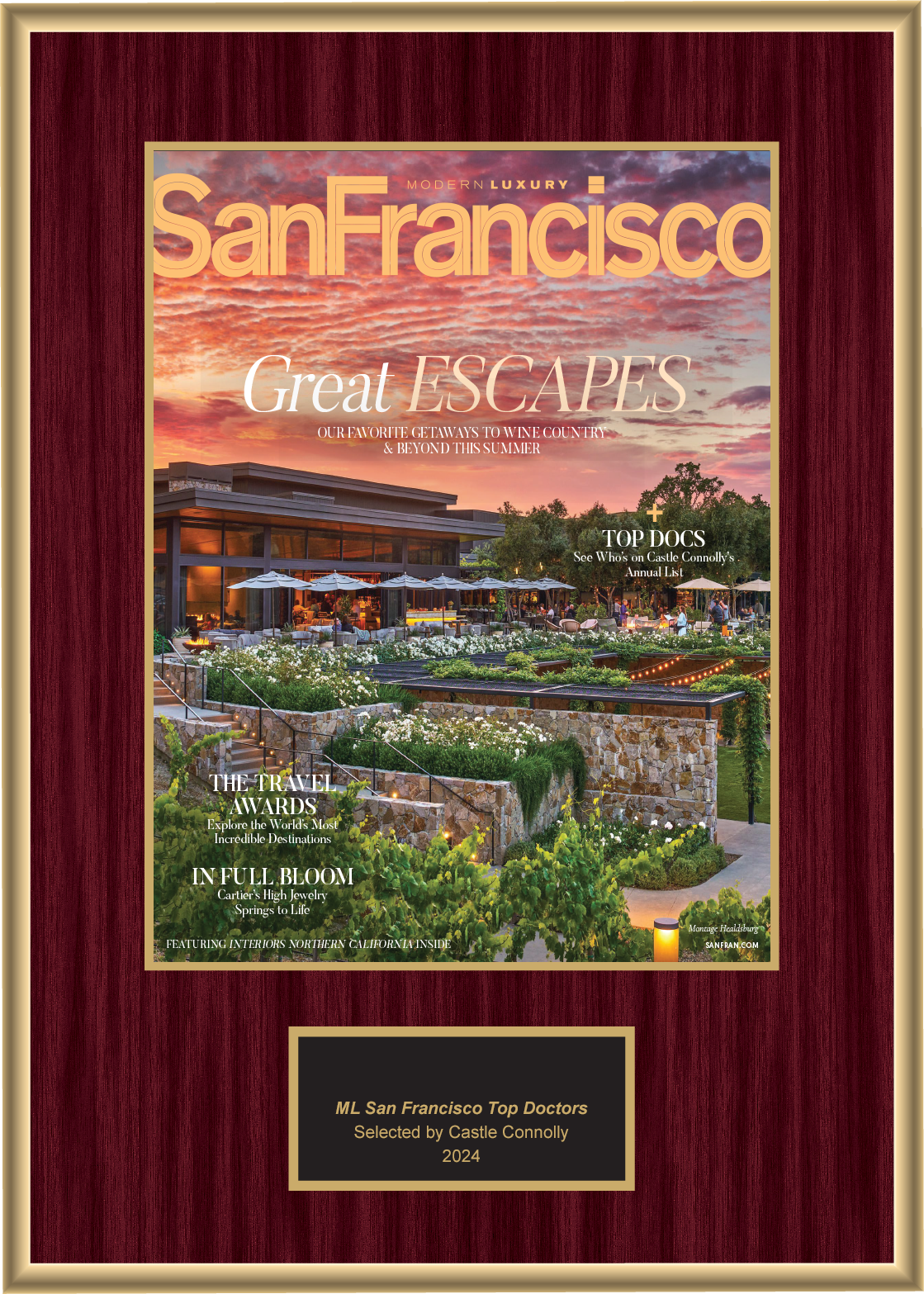 2024 Regional - Modern Luxury San Francisco - Plaque