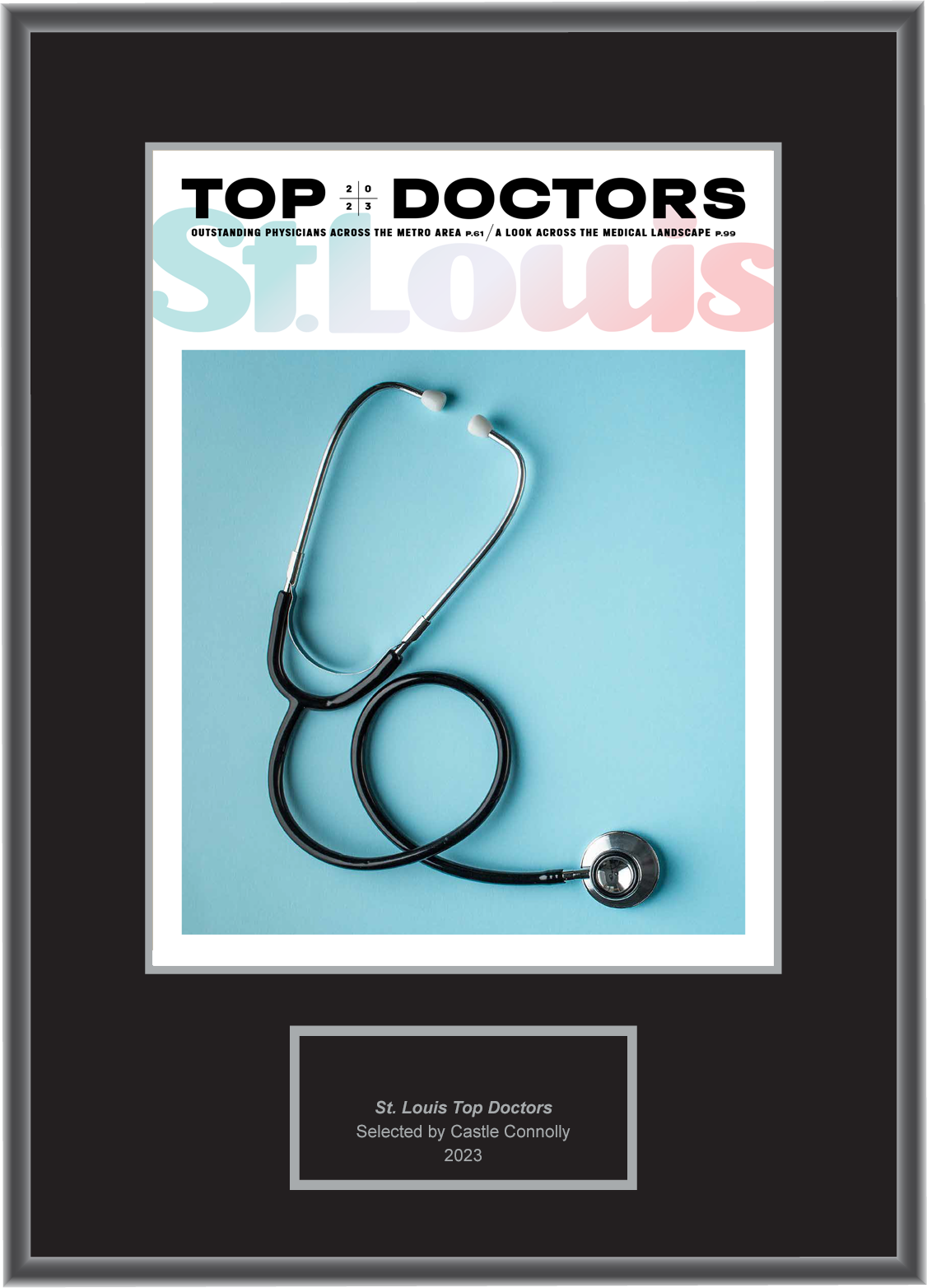 St. Louis Magazine Top Doctors 2023 - Plaque