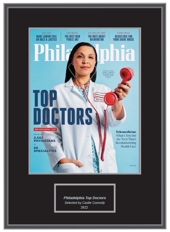 Philadelphia Magazine Top Doctors 2022 - Plaque
