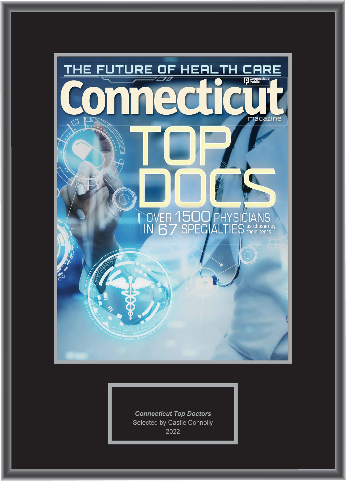 Connecticut Magazine Top Doctors 2022 - Plaque