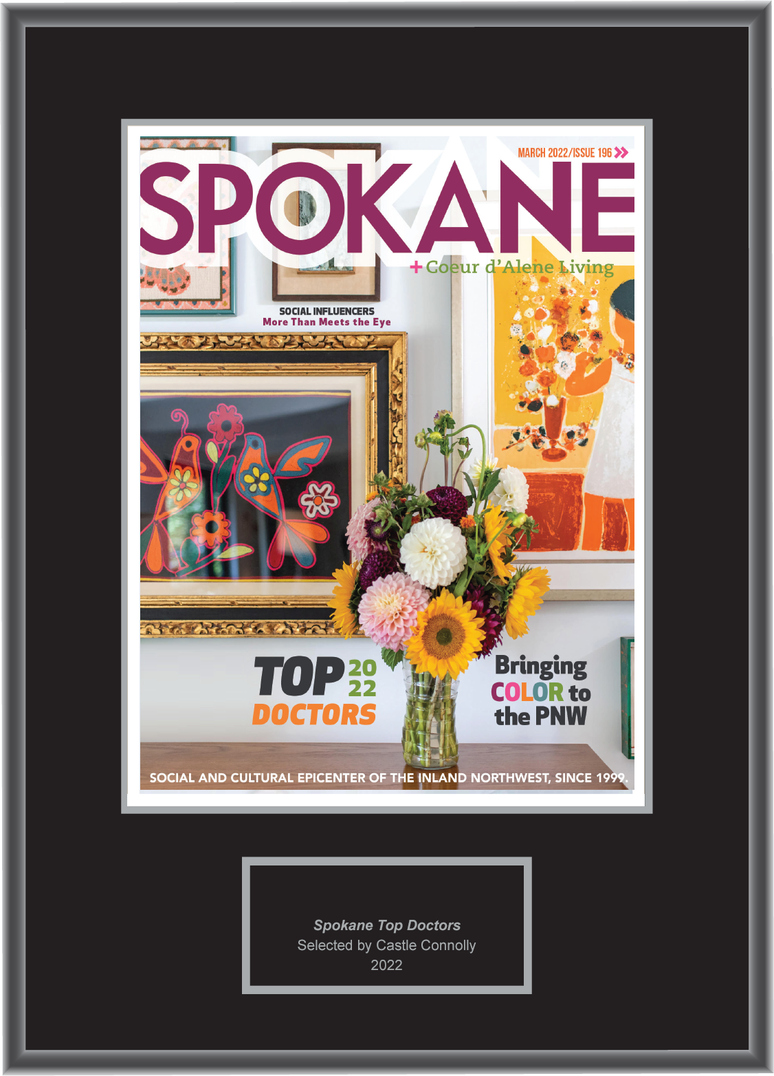 Spokane Magazine Top Doctors 2022 - Plaque